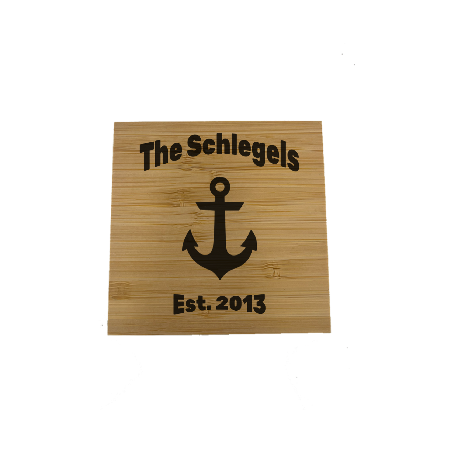 Bamboo 4 Square Coaster Set w/ Holder