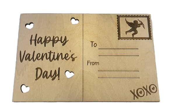 Wooden Valentine's Day Post Cards