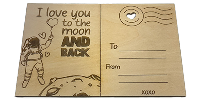 Wooden Valentine's Day Post Cards