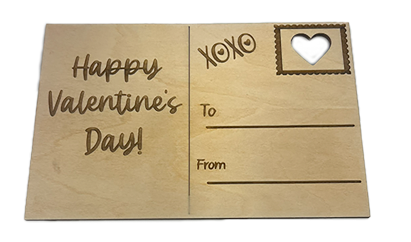 Wooden Valentine's Day Post Cards