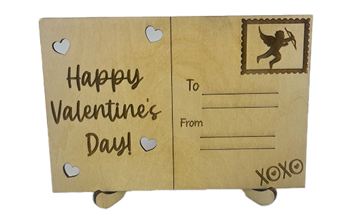 Wooden Valentine's Day Post Cards