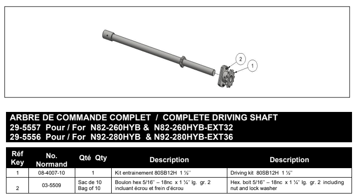 82" Driving Shaft ~ Part # 29-5557