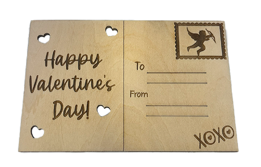 Wooden Valentine's Day Post Cards